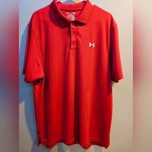 Mens Under Armour Large Polo shirt - Red